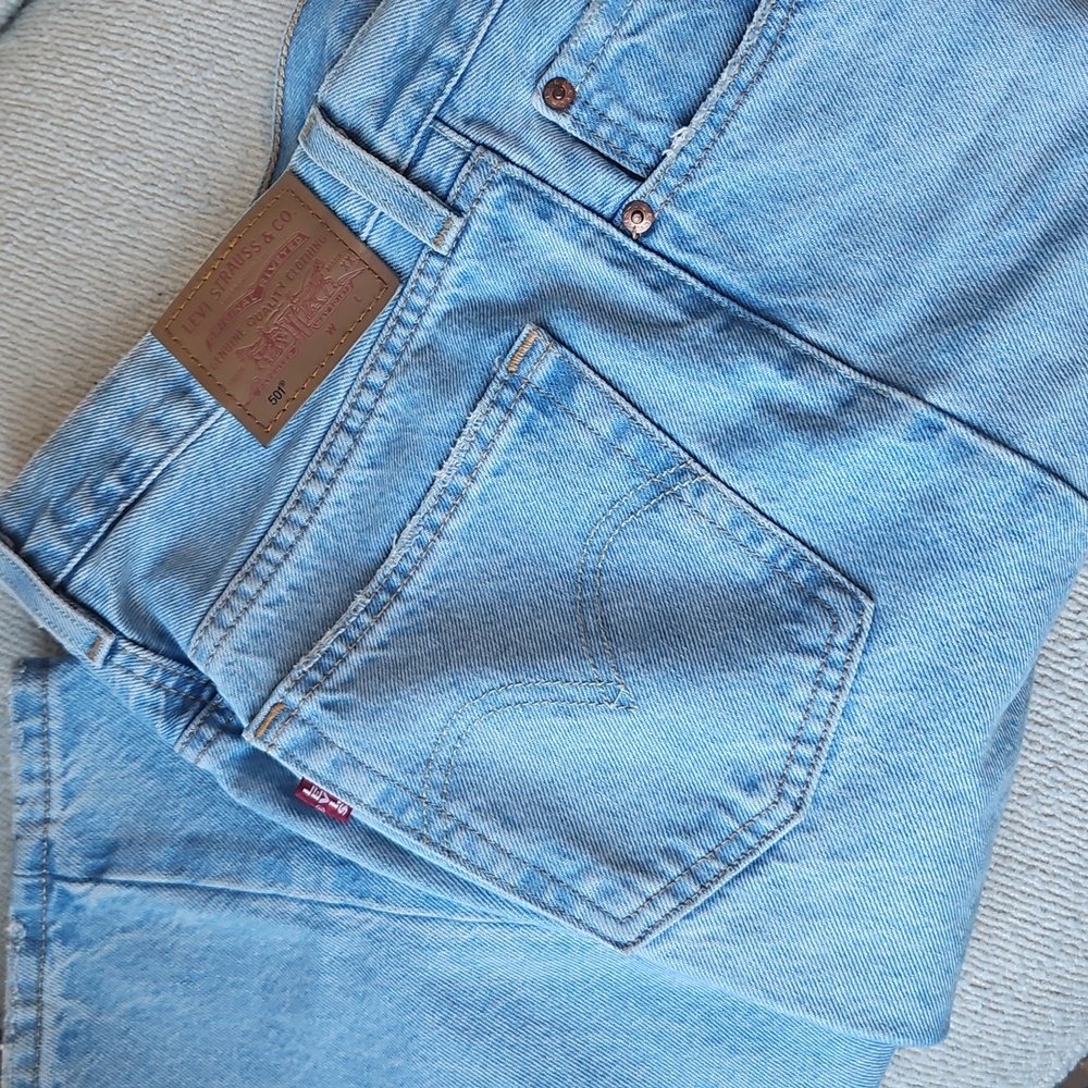 Levi's Ribcage Straight Leg Sky Blue Premium Denim Pants